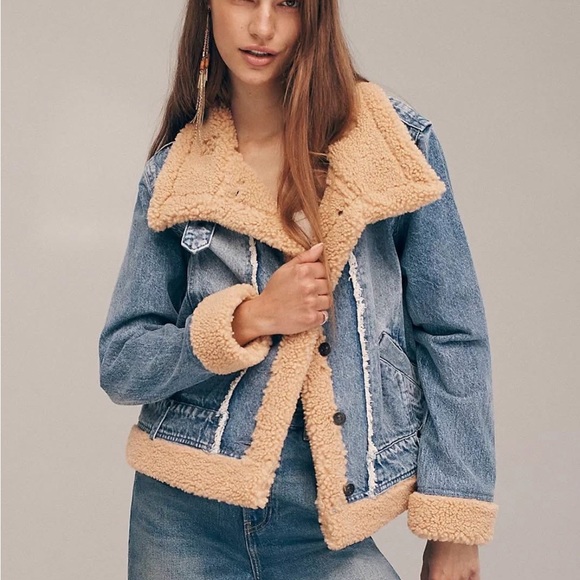 We The Free Rylee moto denim jacket with faux fur trim. - Picture 5 of 5